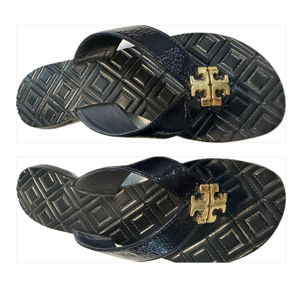 Tory Burch Navy Maybell Thong Sandals